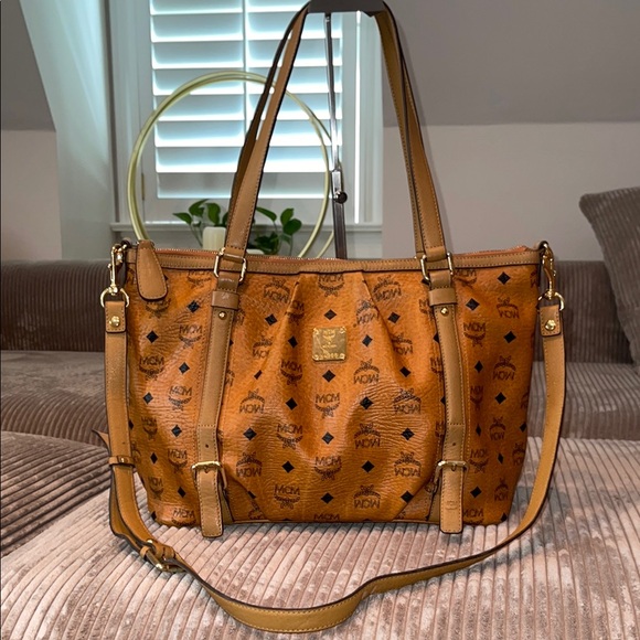 LIKE NEW MCM Brown Visetos Monogram Tote - Picture 16 of 16